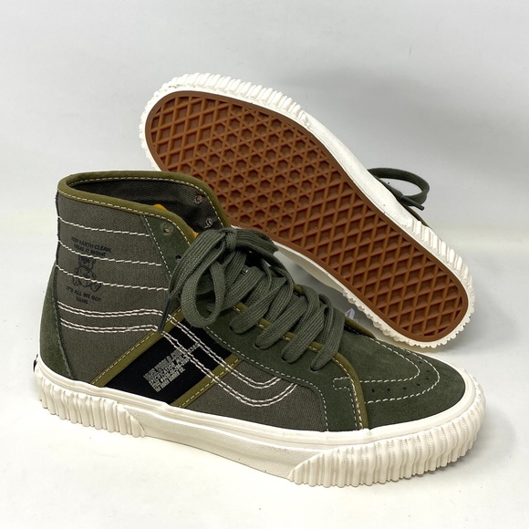 VANS SK8-HI GYM ISSUE World Code Green Canvas Suede Women’s Sneakers VN0A5JIUA06 - Picture 3 of 9